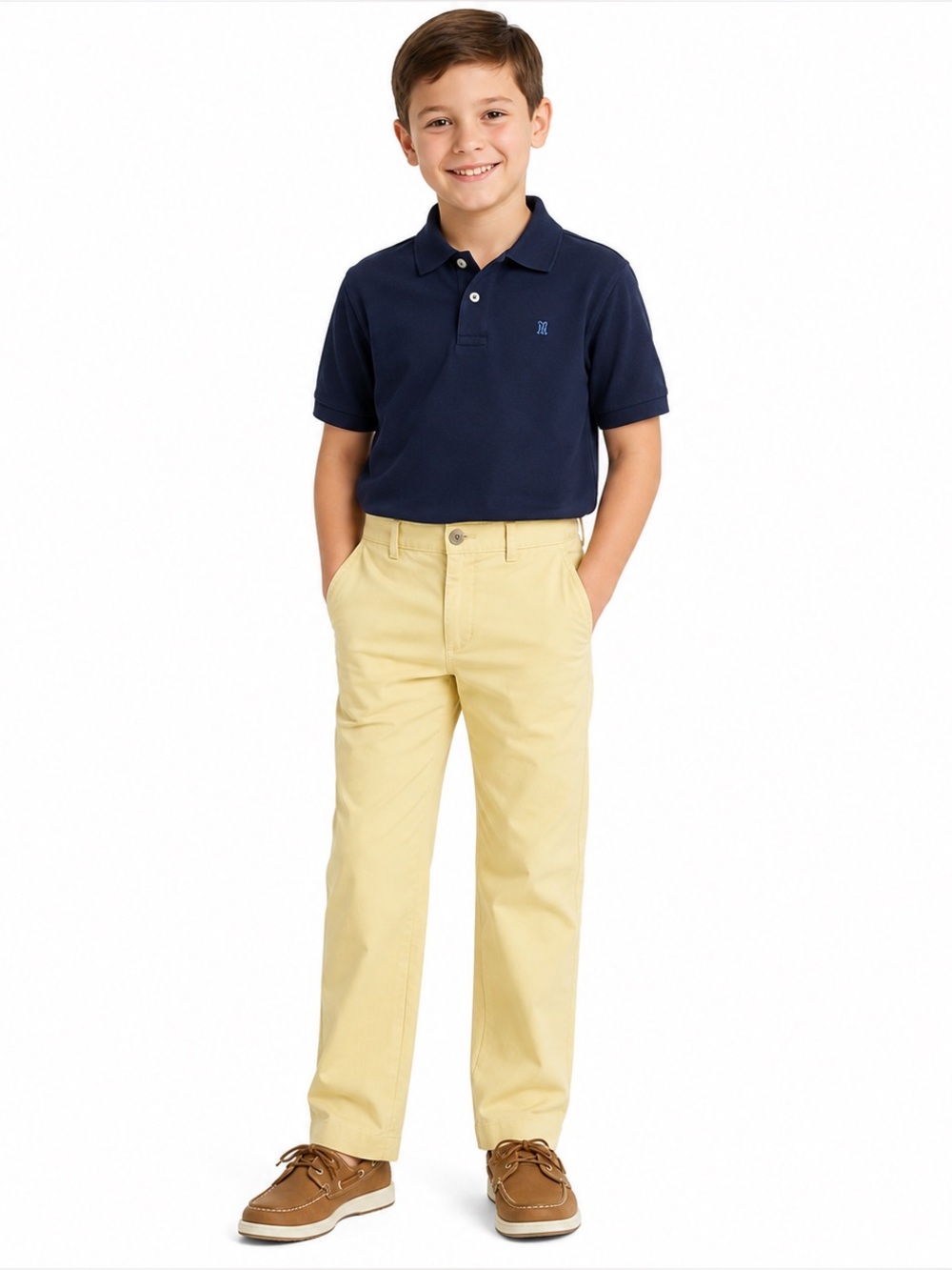 IZOD Boys Yellow Cotton Chino School Uniform Pants Size 8